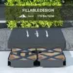 Outsunny 4 Piece Offset Umbrella Base Weight for 176 lb Sand Heavy Duty Outdoor Weights for Umbrella Stand, Black - Image 6