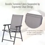Outsunny 4-piece Patio Folding Chairs, Set with a Simple and Breathable Mesh, Dining Chair with Armrests, for Garden Yard, Camping - Image 5