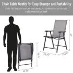 Outsunny 4-piece Patio Folding Chairs, Set with a Simple and Breathable Mesh, Dining Chair with Armrests, for Garden Yard, Camping - Image 6