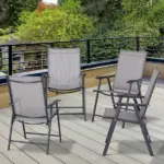 Outsunny 4-piece Patio Folding Chairs, Set with a Simple and Breathable Mesh, Dining Chair with Armrests, for Garden Yard, Camping - Image 10