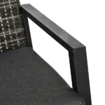 Outsunny 4-Piece Patio Sofa Set Outdoor Wicker Patio Conversation Sets with Removable Cushion and Coffee Table for Balcony, Backyard Black and Grey - Image 7