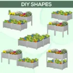 4 Piece Raised Garden Planter Gray with Legs Self-Watering for Outdoor Flowers Herbs Vegetables - Image 5