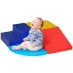4 Piece Soft Foam Play Set for Toddlers, Climber Playtime Corner, Climbing and Sliding Toys, Multicolor