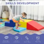 4 Piece Soft Foam Play Set for Toddlers, Climber Playtime Corner, Climbing and Sliding Toys, Multicolor - Image 4