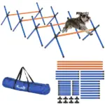 PawHut 4 Pieces Dog Agility Equipment, Dog Agility Course Backyard Set with Adjustable Height Jump Bars and Carry Bag - Image 11