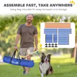 PawHut 4 Pieces Dog Agility Equipment, Dog Agility Course Backyard Set with Adjustable Height Jump Bars and Carry Bag - Image 6