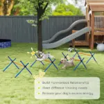 PawHut 4 Pieces Dog Agility Equipment, Dog Agility Course Backyard Set with Adjustable Height Jump Bars and Carry Bag - Image 7