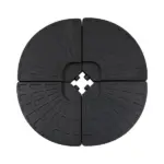 Outsunny 4 Pieces Round Patio Umbrella Base, Cantilever Offset Outdoor Umbrella Weights, 52 Liters Capacity Water or 112 lbs Capacity Sand Set, Black