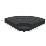 Outsunny 4 Pieces Round Patio Umbrella Base, Cantilever Offset Outdoor Umbrella Weights, 52 Liters Capacity Water or 112 lbs Capacity Sand Set, Black - Image 3