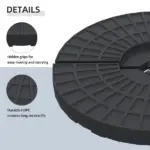 Outsunny 4 Pieces Round Patio Umbrella Base, Cantilever Offset Outdoor Umbrella Weights, 52 Liters Capacity Water or 112 lbs Capacity Sand Set, Black - Image 6