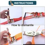 4 Pack 15 Foot Ratchet Tie Down Straps 1330 lb WLL 4000 lb Break Strength - Image 6