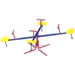 Outsunny 4 Seat Kids Seesaw Spinning Teeter Totter with 360° Rotation, Outdoor Playground Equipment, 88 lbs, for 3-8 Years Old, Multicolor - Image 11