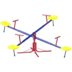 Outsunny 4 Seat Kids Seesaw Spinning Teeter Totter with 360° Rotation, Outdoor Playground Equipment, 88 lbs, for 3-8 Years Old, Multicolor