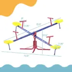Outsunny 4 Seat Kids Seesaw Spinning Teeter Totter with 360° Rotation, Outdoor Playground Equipment, 88 lbs, for 3-8 Years Old, Multicolor - Image 3
