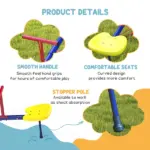 Outsunny 4 Seat Kids Seesaw Spinning Teeter Totter with 360° Rotation, Outdoor Playground Equipment, 88 lbs, for 3-8 Years Old, Multicolor - Image 6