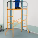 HOMCOM 4-Step Steel Scaffold Organizer Platform, Anti-Skid Mobile Scaffolding Ladder with 2 Wheels, Free Moving for Indoor/Outdoor Decoration - Image 11