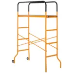 HOMCOM 4-Step Steel Scaffold Organizer Platform, Anti-Skid Mobile Scaffolding Ladder with 2 Wheels, Free Moving for Indoor/Outdoor Decoration - Image 13