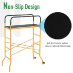 HOMCOM 4-Step Steel Scaffold Organizer Platform, Anti-Skid Mobile Scaffolding Ladder with 2 Wheels, Free Moving for Indoor/Outdoor Decoration - Image 5