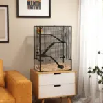4 Tier Hamster Cage with Deep Tempered Glass Bottom, Running Wheel, Hut, Water Bottle, Food Dish, 24" x 16" x 31.5" - Image 10
