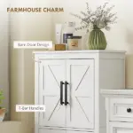 4 tier Shelf Bathroom Freestanding Cabinet, Farmhouse Bathroom Cabinet, 23.6" x 11.8" x 43.3", White - Image 5