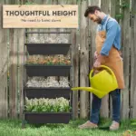 Outsunny 4-Tier Vertical Garden Planter Black Outdoor Plant Stand for Vegetables Flowers with 4 Boxes - Image 5