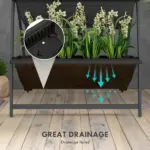 Outsunny 4-Tier Vertical Garden Planter Black Outdoor Plant Stand for Vegetables Flowers with 4 Boxes - Image 6