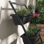 Outsunny 4-Tier Vertical Garden Planter Black Outdoor Plant Stand for Vegetables Flowers with 4 Boxes - Image 8