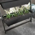 Outsunny 4-Tier Vertical Garden Planter Black Outdoor Plant Stand for Vegetables Flowers with 4 Boxes - Image 9