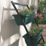 Outsunny 4-Tier Vertical Garden Planter Green Outdoor Plant Stand for Vegetables Flowers with 4 Boxes - Image 8