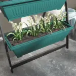 Outsunny 4-Tier Vertical Garden Planter Green Outdoor Plant Stand for Vegetables Flowers with 4 Boxes - Image 9