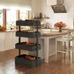 4-Tier Wooden Garden Box, Self-Draining, Fabric Bottom, Tiered Save Space, Planter Box for Flowers, Vegetables, Herbs, Gray - Image 8