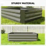 Outsunny 4 x 3 x 3ft Raised Garden Bed with Mini Greenhouse, Galvanized Raised Garden Bed with Cover, Clear and Dark Gray - Image 5
