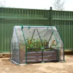 Outsunny 4 x 3 x 3ft Raised Garden Bed with Mini Greenhouse, Galvanized Raised Garden Bed with Cover, Clear and Dark Gray - Image 10