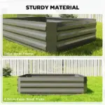 Outsunny 4 x 3 x 3ft Raised Garden Bed with Mini Greenhouse, Galvanized Raised Garden Bed with Cover, Green and Dark Gray - Image 5