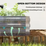 Outsunny 4 x 3 x 3ft Raised Garden Bed with Mini Greenhouse, Galvanized Raised Garden Bed with Cover, Green and Dark Gray - Image 7