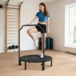 Soozier 40 Inch Foldable Mini Trampoline, Rebounder Trampoline for Adults with Adjustable Foam Handle, Black - Image 2