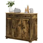 40" Storage Cabinet Sideboard, Large Kitchen Buffet Table with Muti Drawers and Adjustable Shelf, Brown