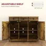 40" Storage Cabinet Sideboard, Large Kitchen Buffet Table with Muti Drawers and Adjustable Shelf, Brown - Image 5