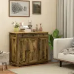 40" Storage Cabinet Sideboard, Large Kitchen Buffet Table with Muti Drawers and Adjustable Shelf, Brown - Image 10