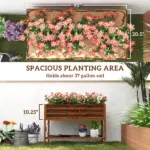 40" x 20" x 10" Galvanized Steel Raised Garden Bed, Metal Garden Bed with Storage Shelf, Dark Brown - Image 4