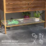 40" x 20" x 10" Galvanized Steel Raised Garden Bed, Metal Garden Bed with Storage Shelf, Dark Brown - Image 5