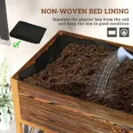 40" x 20" x 10" Galvanized Steel Raised Garden Bed, Metal Garden Bed with Storage Shelf, Dark Brown - Image 7