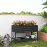 Outsunny 40" x 20" x 10" Galvanized Steel Raised Garden Bed, Steel Raised Garden with Bed Liner, 440lbs, Gray - Image 2