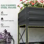 Outsunny 40" x 20" x 10" Galvanized Steel Raised Garden Bed, Steel Raised Garden with Bed Liner, 440lbs, Gray - Image 6