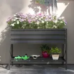 Outsunny 40" x 20" x 10" Galvanized Steel Raised Garden Bed, Steel Raised Garden with Bed Liner, 440lbs, Gray - Image 9