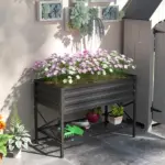 Outsunny 40" x 20" x 10" Galvanized Steel Raised Garden Bed, Steel Raised Garden with Bed Liner, 440lbs, Gray - Image 10
