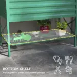 Outsunny 40" x 20" x 10" Raised Garden Bed for Flowers and Vegetables, Metal Raised Flower Beds with Legs, 37 gallons, Green - Image 5