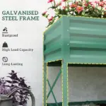 Outsunny 40" x 20" x 10" Raised Garden Bed for Flowers and Vegetables, Metal Raised Flower Beds with Legs, 37 gallons, Green - Image 6