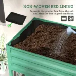 Outsunny 40" x 20" x 10" Raised Garden Bed for Flowers and Vegetables, Metal Raised Flower Beds with Legs, 37 gallons, Green - Image 7