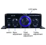 400W Max 12V 2 Channel Stereo Audio Amplifier with Bass and Treble Controls - Image 6